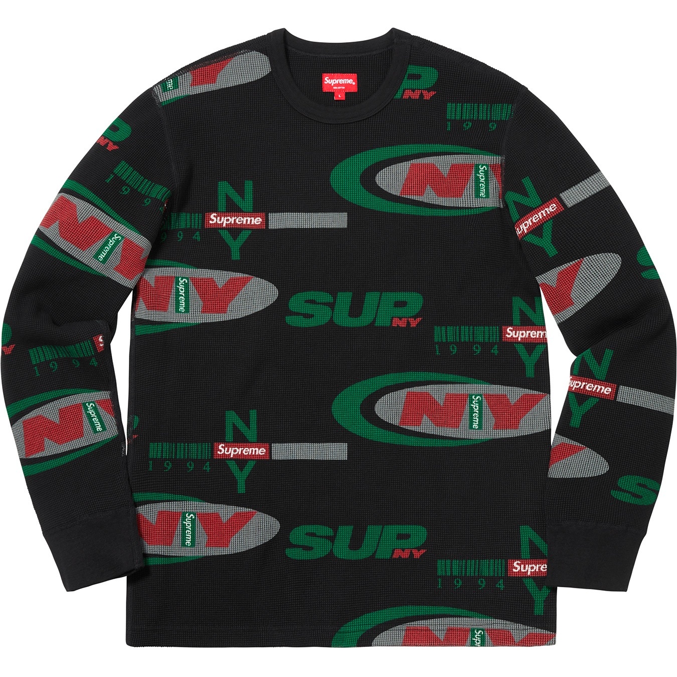 Supreme Supreme NY Waffle Thermal (FW18) - Black - $110