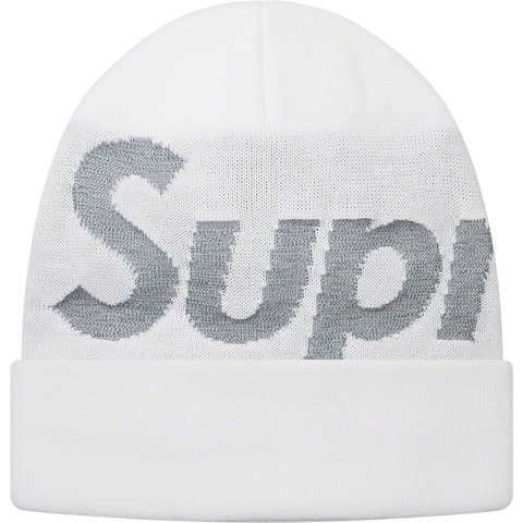Supreme Big Logo Beanie - White