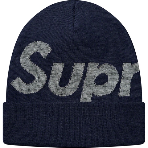 Supreme Big Logo Beanie - Navy