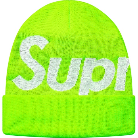 Supreme Big Logo Beanie - Bright Green