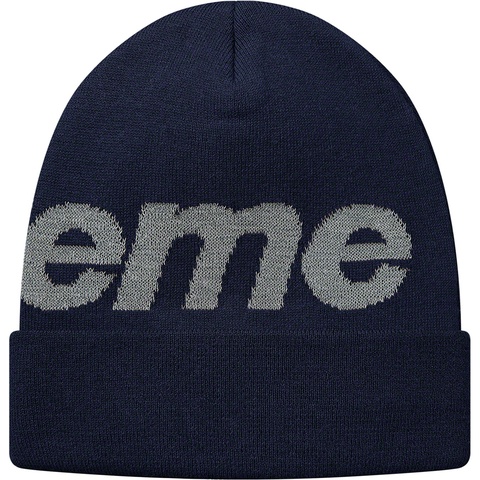 Supreme Big Logo Beanie - Navy