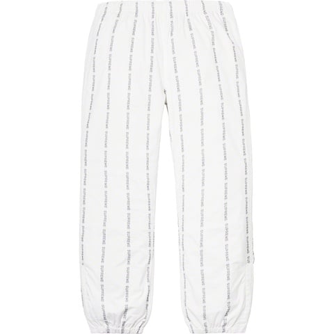 Supreme Reflective Text Track Pant - White