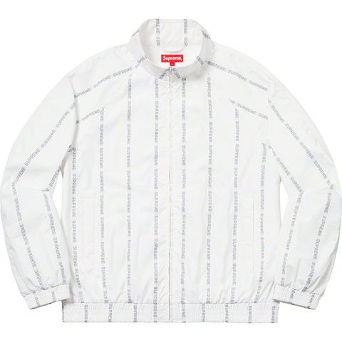 Supreme Reflective Text Track Jacket - White