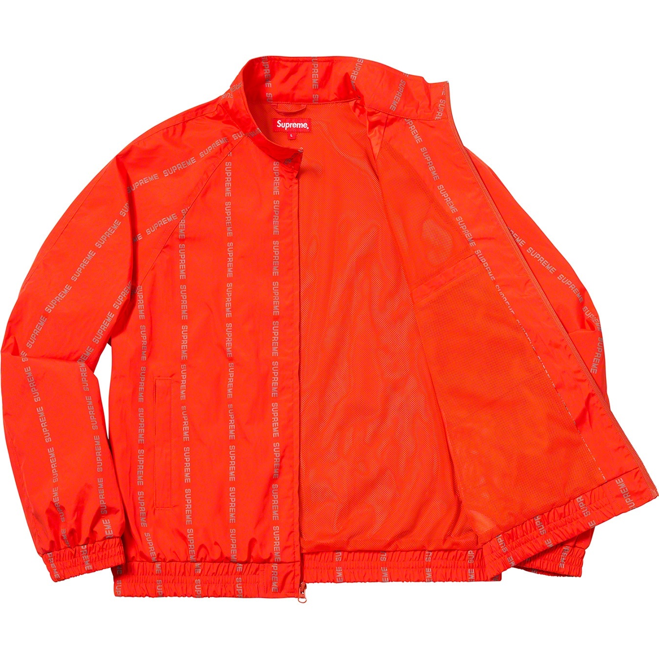 Supreme Reflective Text Track Jacket (FW18) - Orange - $198