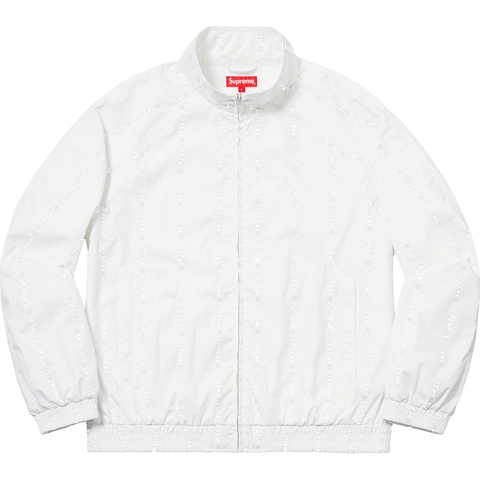 Supreme Reflective Text Track Jacket - White