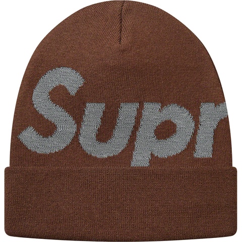 Supreme Big Logo Beanie - Brown
