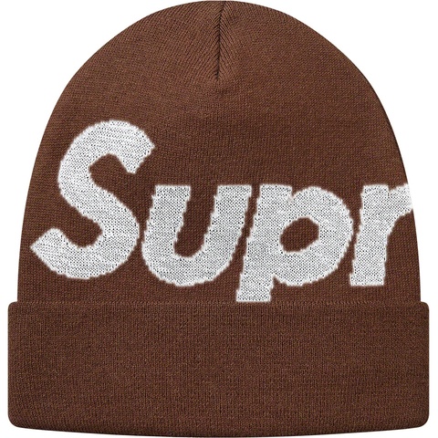 Supreme Big Logo Beanie - Brown