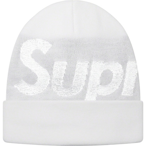 Supreme Big Logo Beanie - White