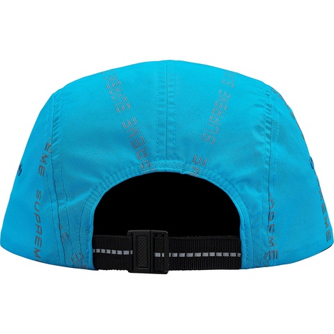 Supreme Reflective Text Camp Cap - Blue