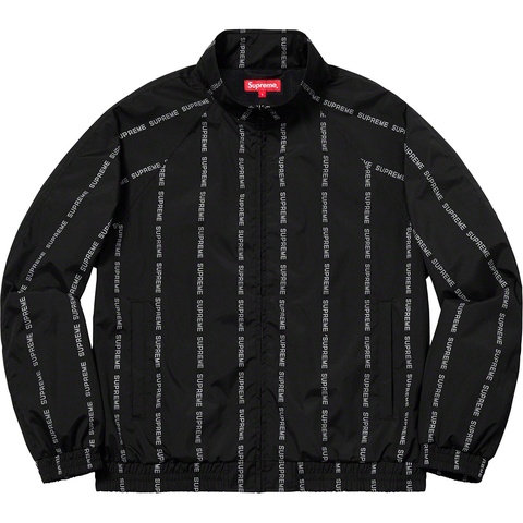 S Supreme Reflective Text Track Jacket 黒 Reflective Text Track Jacket - fall/winter 2018 - Supreme