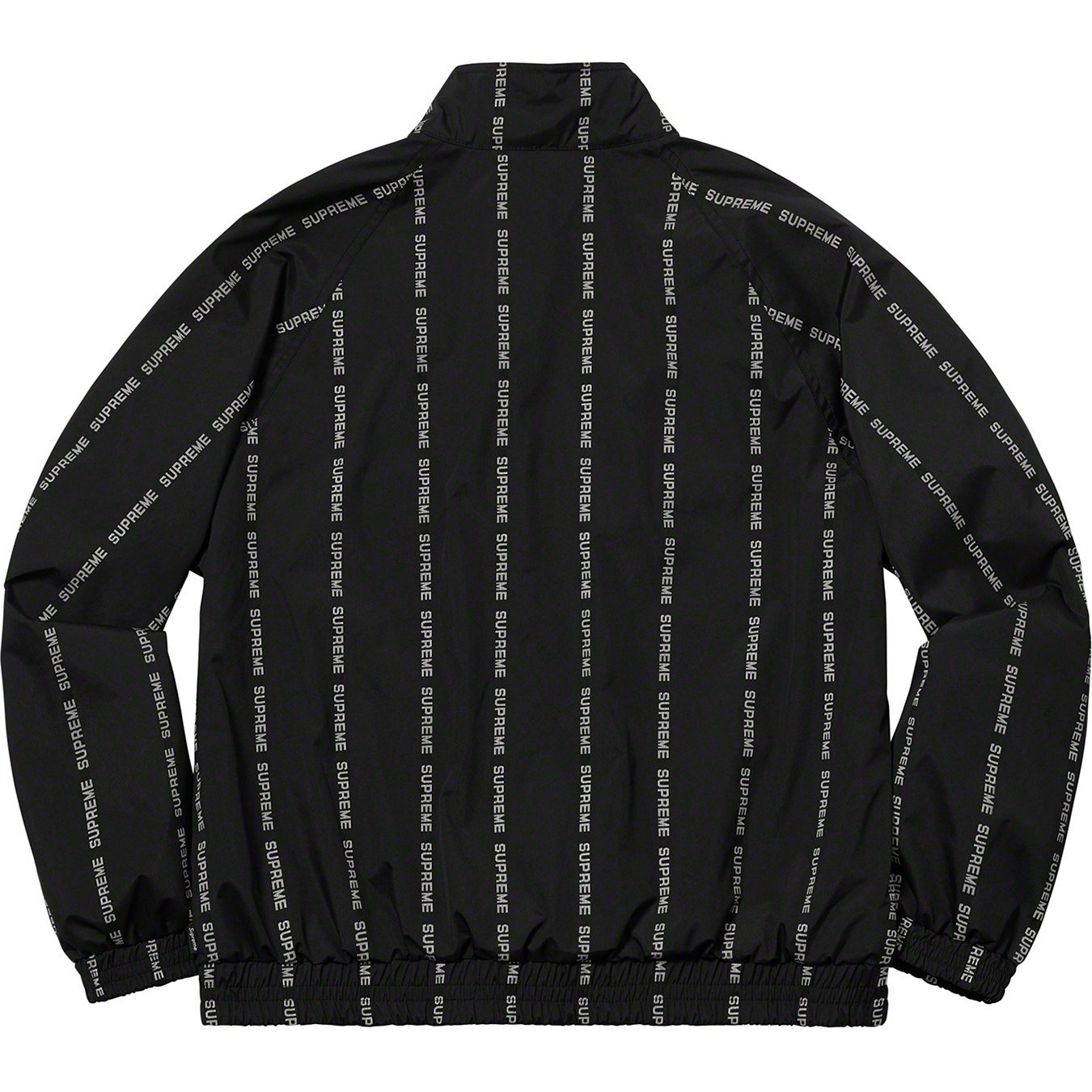 Supreme Reflective Text Track Jacket (FW18) - Black - $198