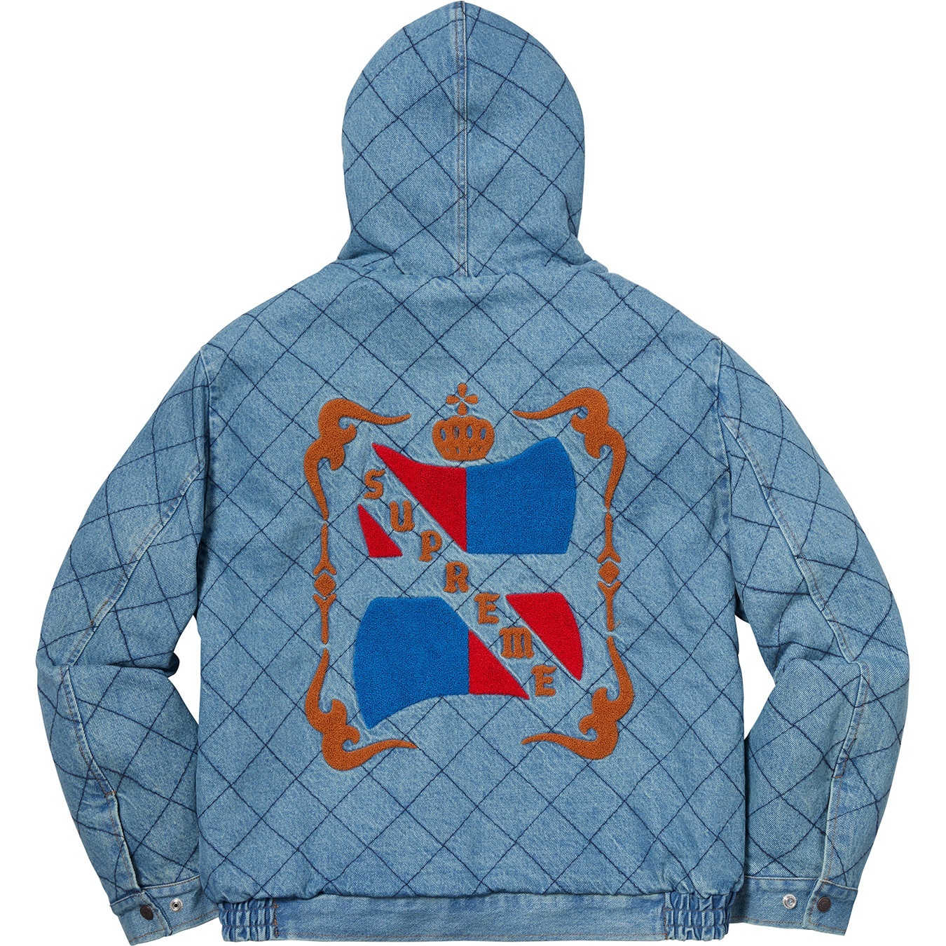 Supreme Quilted Denim Pilot Jacket (FW18) - Washed Blue - $198