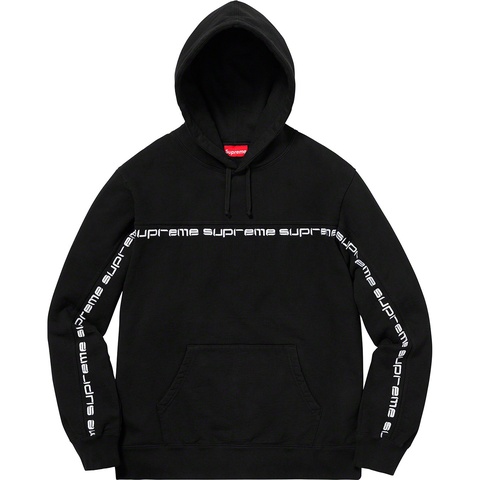 Supreme Text Stripe Hooded Sweatshirt - Black