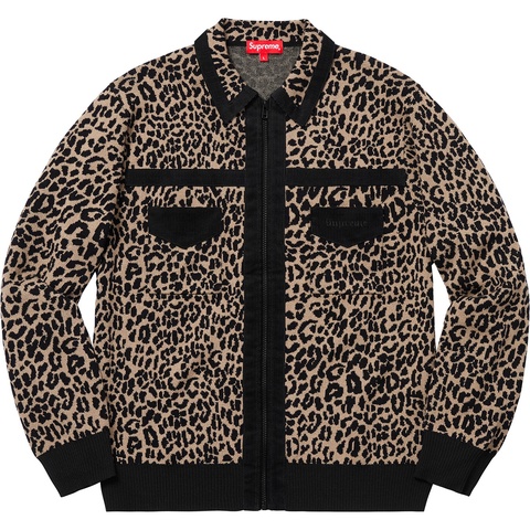 Supreme Corduroy Detailed Zip Sweater - Cheetah