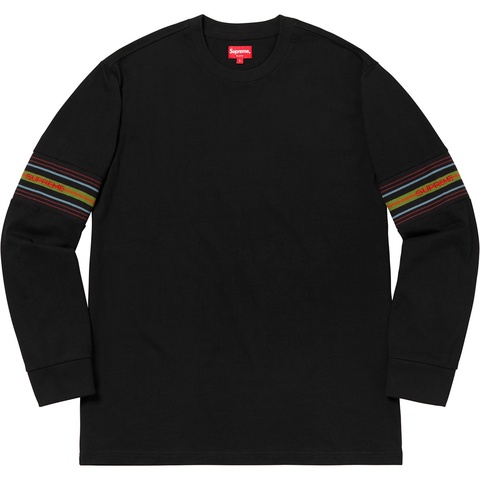 Supreme Knit Panel Stripe L/S Top - Black