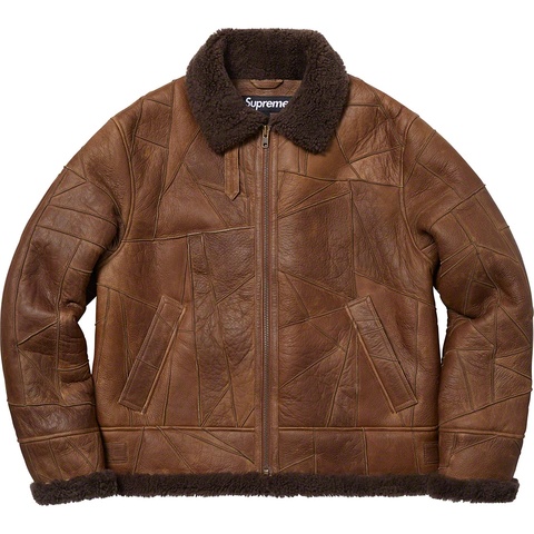 Supreme Patchwork Shearling B-3 Jacket - Brown