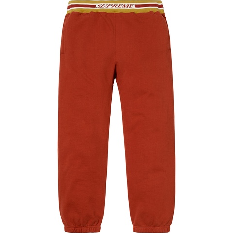 Supreme Striped Rib Sweatpant - Rust