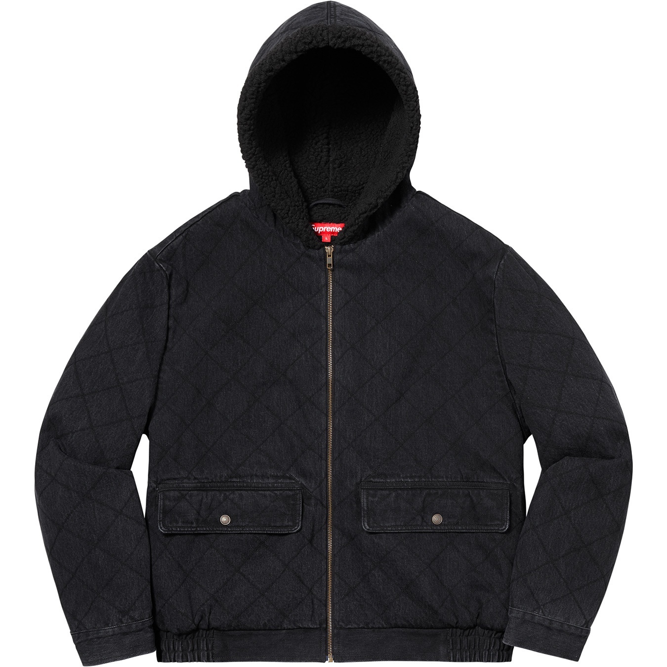 Supreme Quilted Denim Pilot Jacket (FW18) - Washed Black - $198