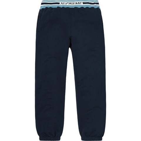 Supreme Striped Rib Sweatpant - Navy
