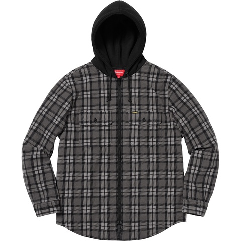 Supreme Hooded Plaid Work Shirt - Black