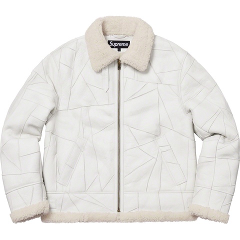 Supreme Patchwork Shearling B-3 Jacket - White