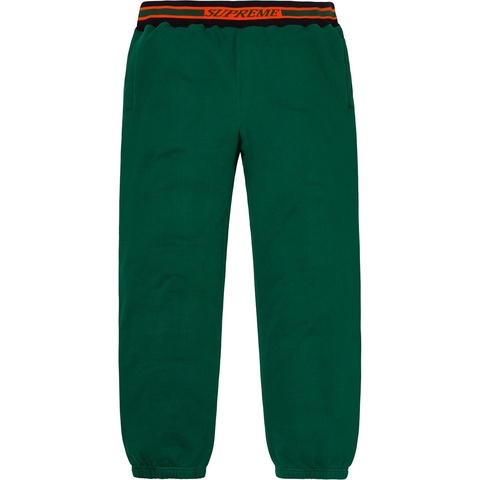 Supreme Striped Rib Sweatpant - Dark Green