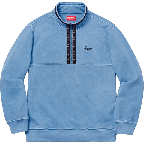 Supreme Overdyed Half Zip Sweatshirt - Blue