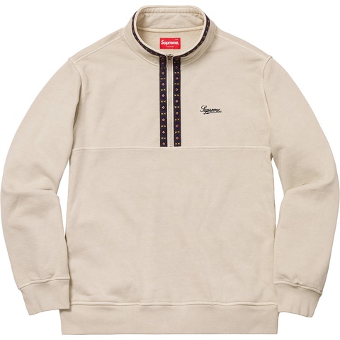 Supreme Overdyed Half Zip Sweatshirt - Natural