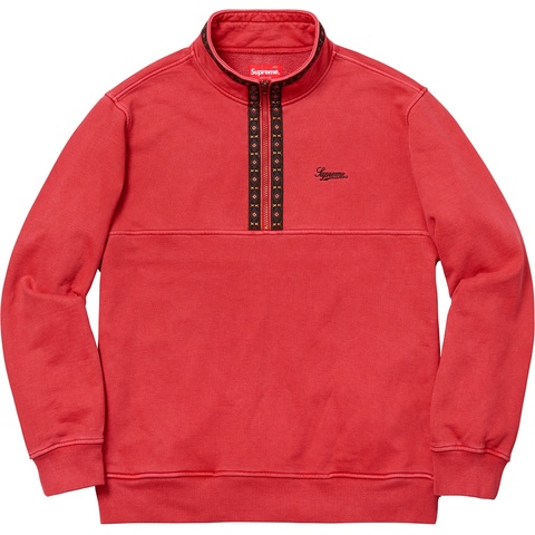 Supreme Overdyed Half Zip Sweatshirt - Red