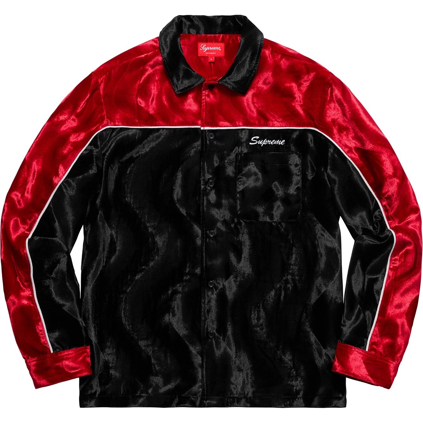 Supreme Velvet Swirl Work Shirt (FW18) - Black - $138
