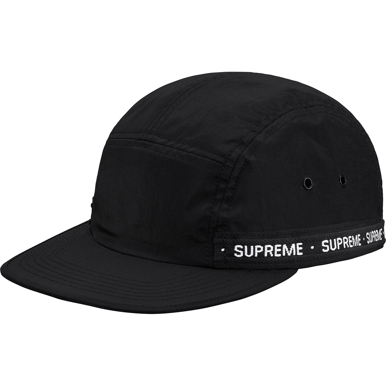 Supreme Tonal Tape Camp Cap (FW18) - Black - $48
