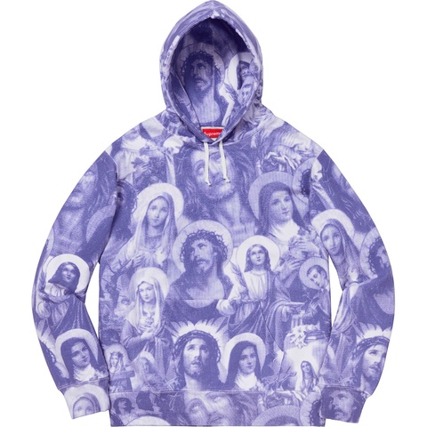 Supreme Jesus and Mary Hooded Sweatshirt - Purple