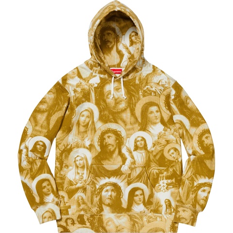 Supreme Jesus and Mary Hooded Sweatshirt - Gold