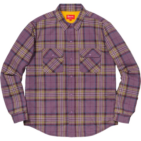 Supreme Pile Lined Plaid Flannel Shirt - Dusty Purple