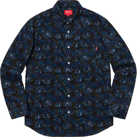 Supreme Roses Corduroy Shirt - Blue