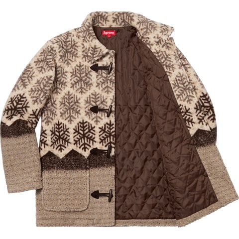 Supreme Snowflake Toggle Fleece Jacket - Tan