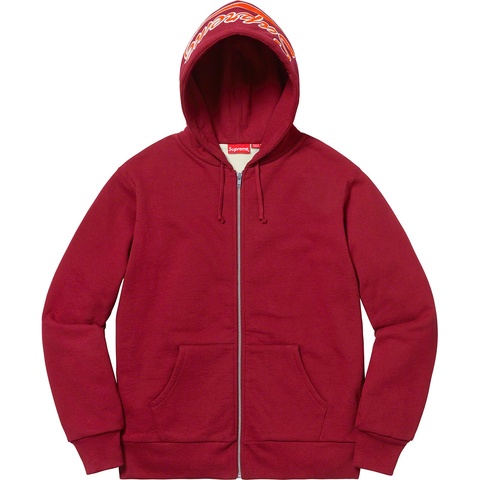 Supreme Thermal Zip Up Sweatshirt - Cardinal