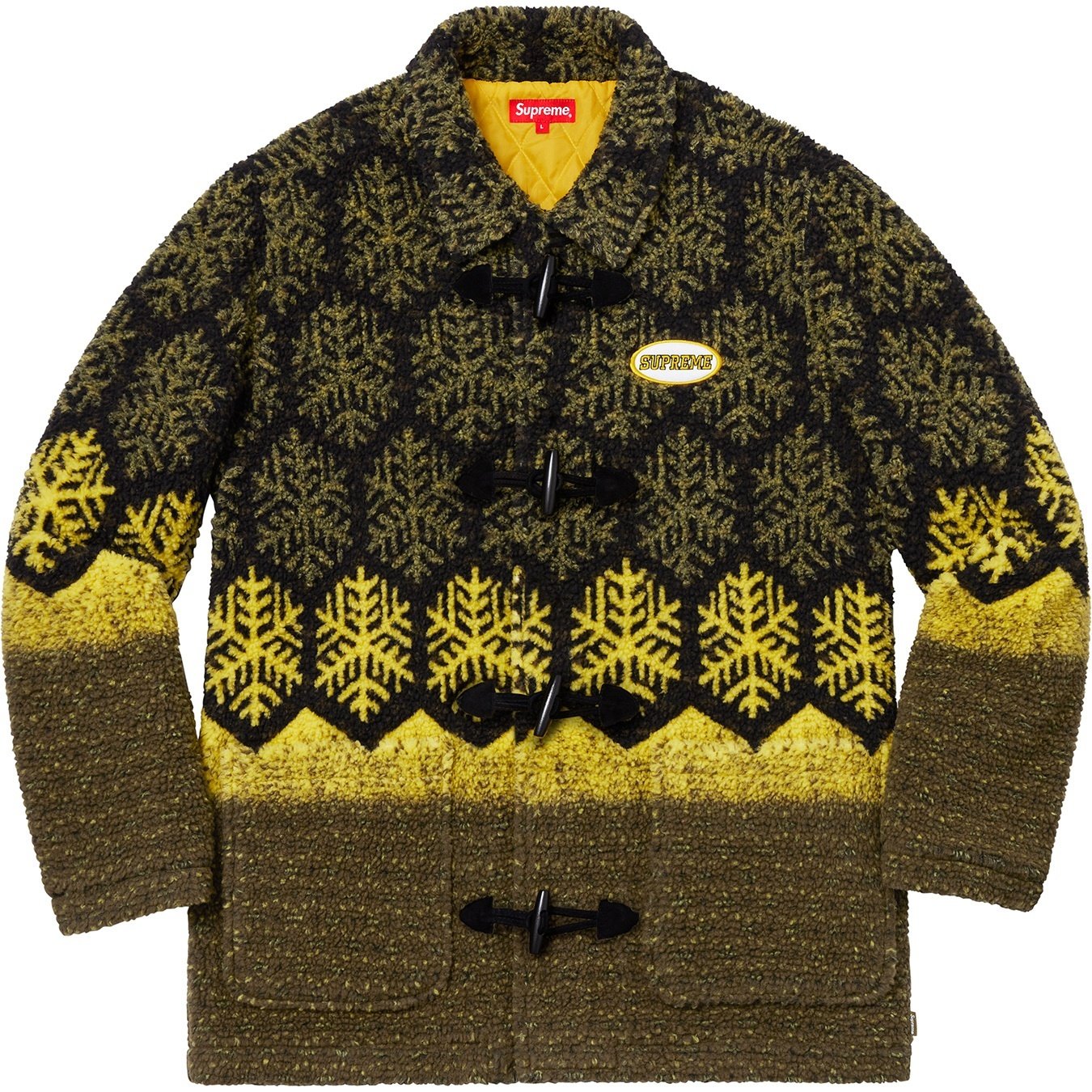 Supreme Snowflake Toggle Fleece Jacket (FW18) - Yellow - $238