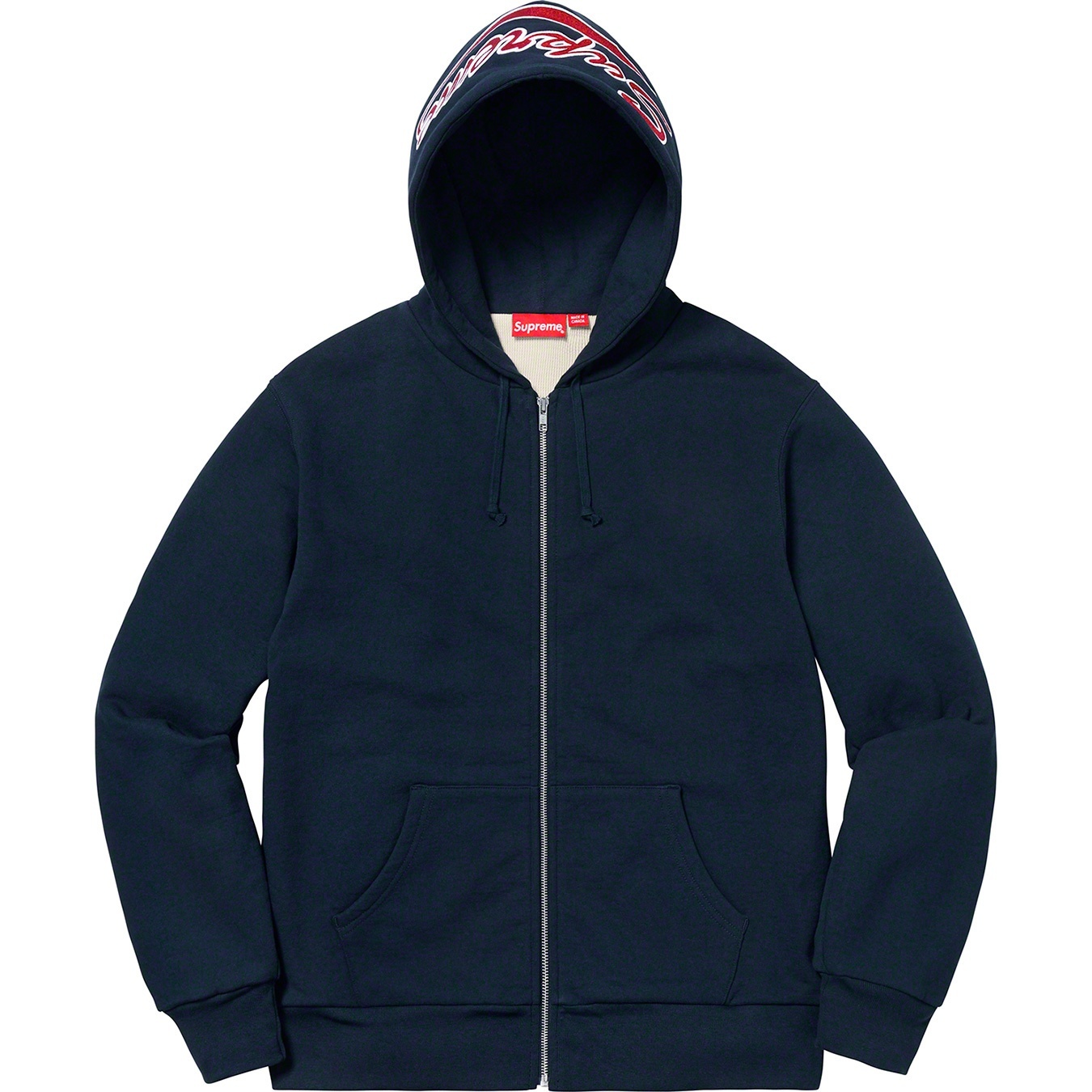 Supreme Thermal Zip Up Sweatshirt (FW18) - Navy - $198