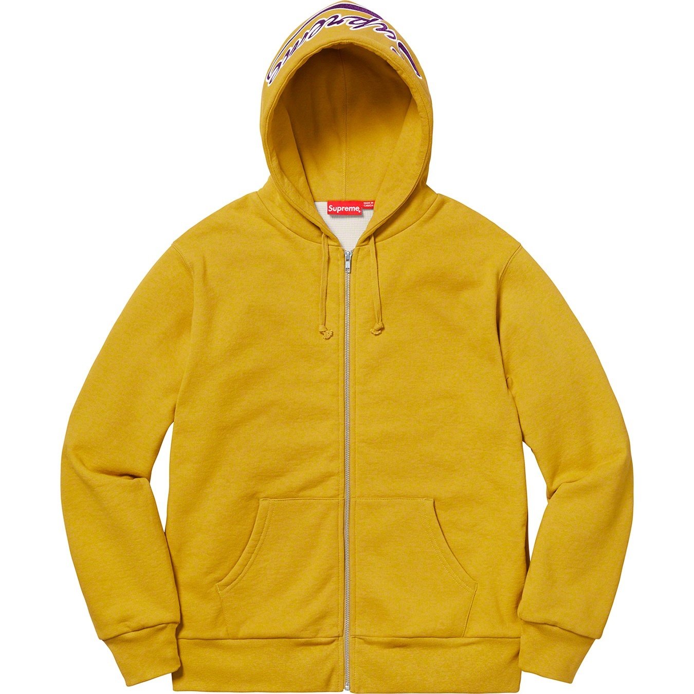 Supreme Thermal Zip Up Sweatshirt (FW18) - Mustard - $198