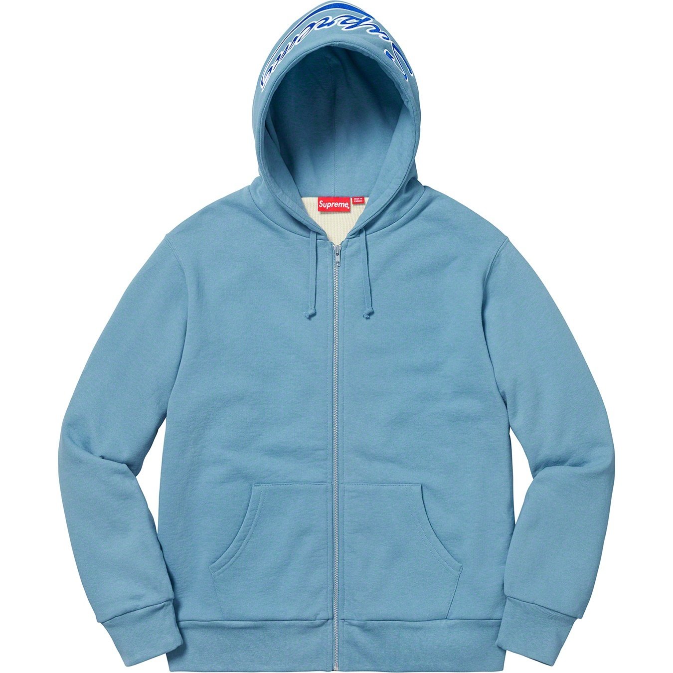Supreme Thermal Zip Up Sweatshirt (FW18) - Dusty Blue - $198