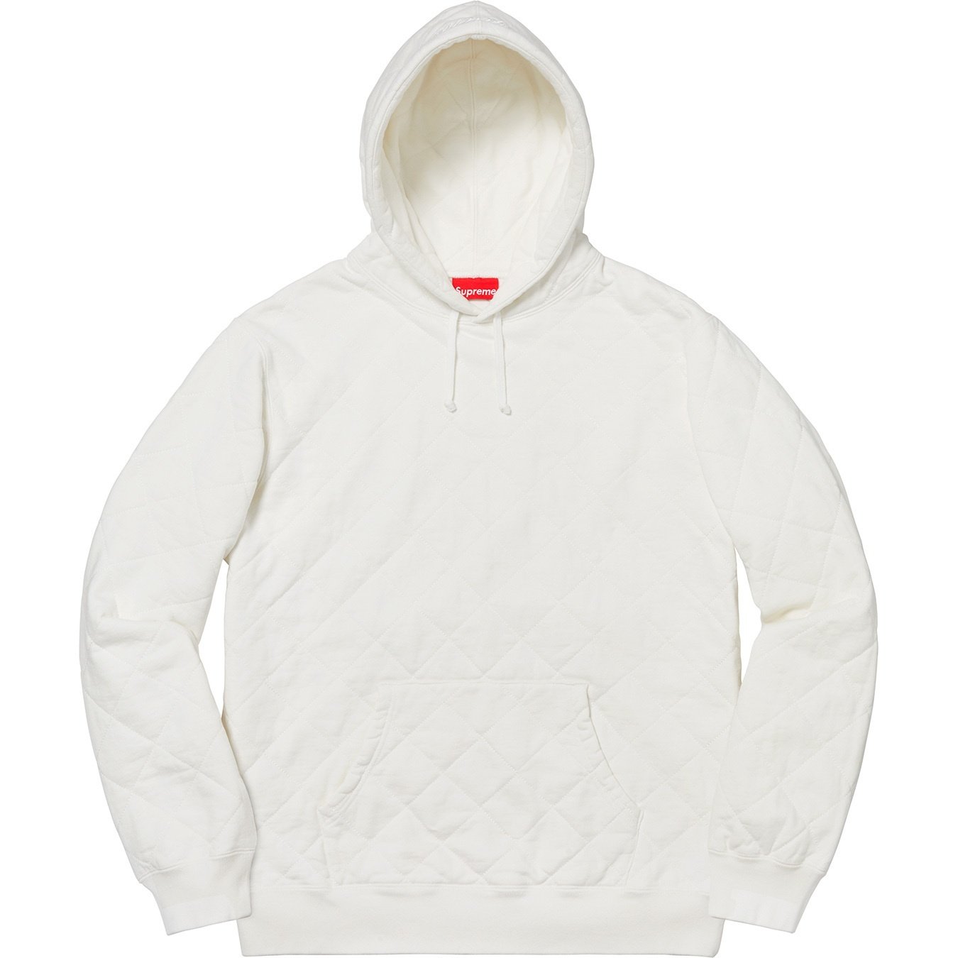 Supreme Quilted Hooded Sweatshirt (FW18) - White - $158