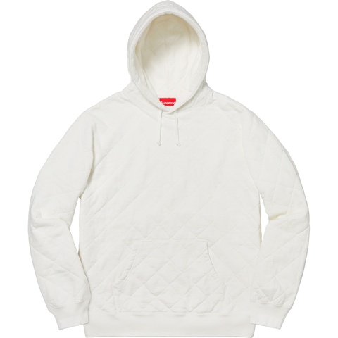 Supreme Quilted Hooded Sweatshirt - White
