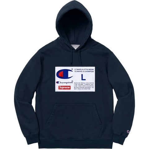 Supreme Supreme®/Champion® Label Hooded Sweatshirt - Navy