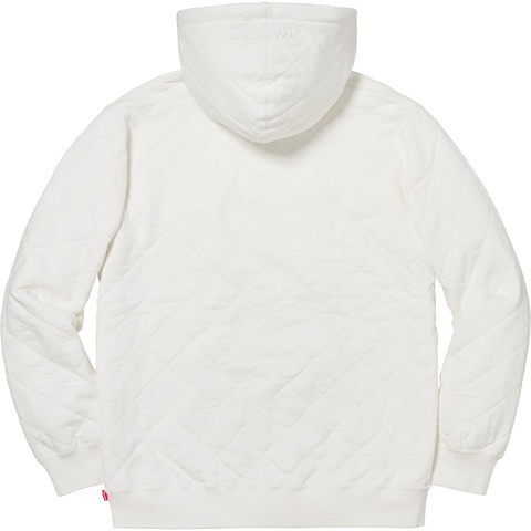 Supreme Quilted Hooded Sweatshirt - White