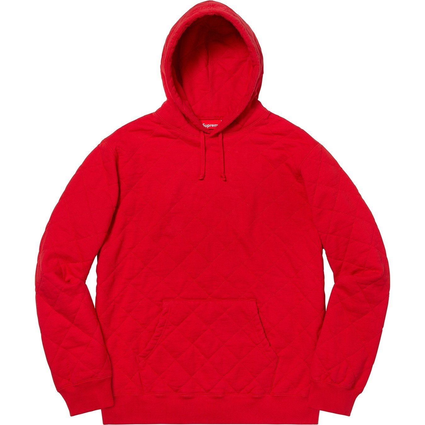 Supreme Quilted Hooded Sweatshirt (FW18) - Red - $158