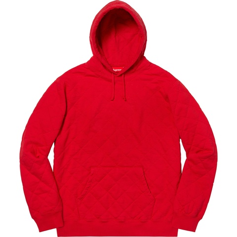 Supreme Quilted Hooded Sweatshirt - Red