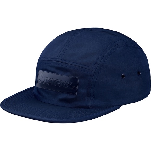 Supreme Patent Leather Patch Camp Cap - Navy