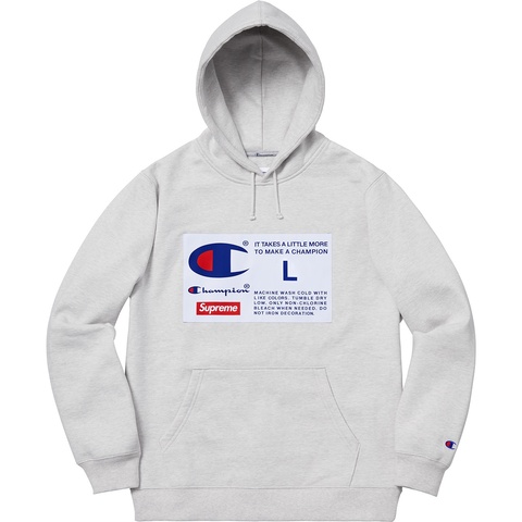Supreme®/Champion® Label Hooded Sweatshirt - Supreme