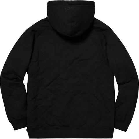 Supreme Quilted Hooded Sweatshirt - Black